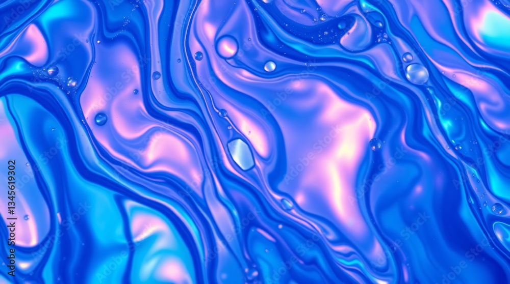 Obraz premium Iridescent fluid abstract art background.