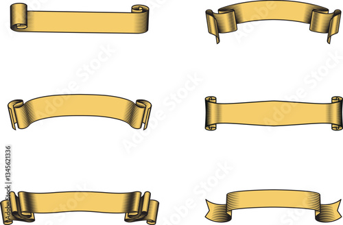 Ribbons collection. Ribbon banner vector art. Ribbons and banners. Flat ribbons. Set of Ribbons and banner. Banner illustration. Set of banner. Set of scroll ribbon, vintage, retro. blank, template