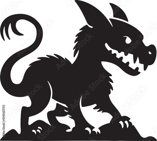 Chupacabra silhouette vector design on white background