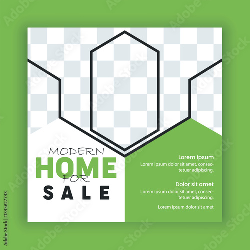 home for sale, modern house, real estate ad, social media post template, home for sale, flyer design, home sale promotional banner