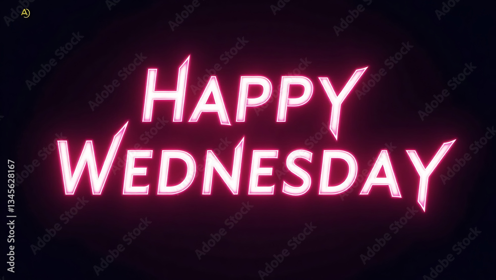 Obraz premium Happy Wednesday Neon Design