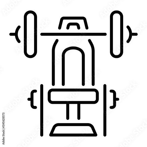 A linear icon of an exercise arnold press seat  