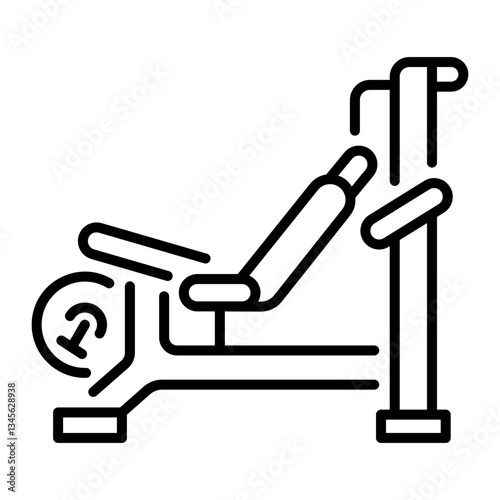 A linear style icon of gym leg curl machine 
