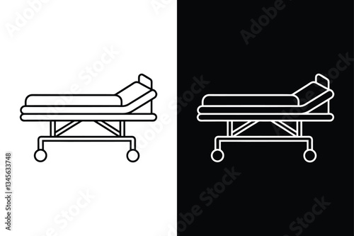 Hospital Bed Vector. Professional Outline Icon for Digital Design