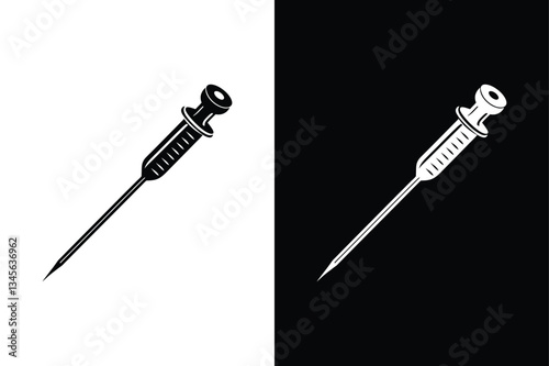 Needle Silhouette Vector. Clean, Professional Flat Design