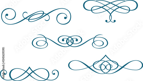 Design elements and monograms isolated on white. Jpeg version also available in gallery