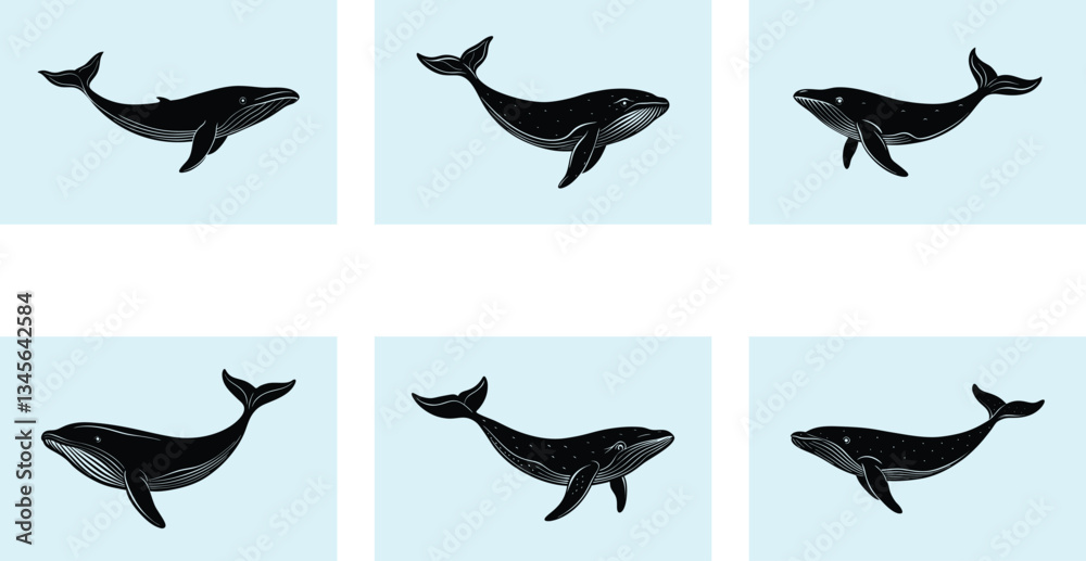 Obraz premium Humpback Whale Silhouette vector