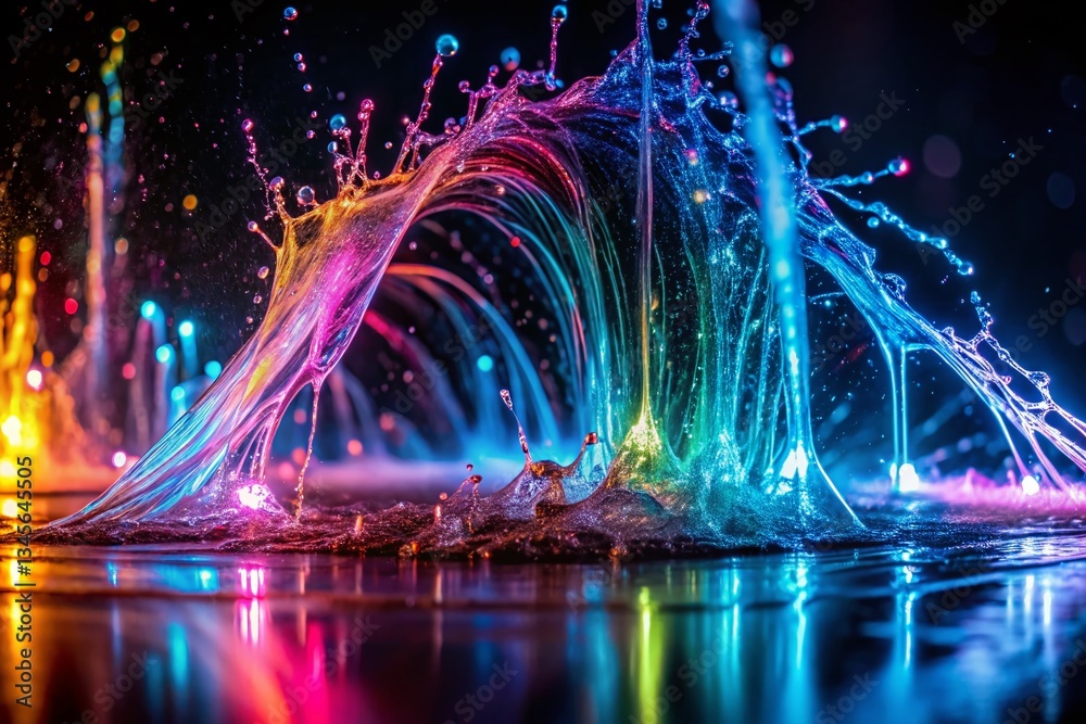 Long Exposure Water Spraying, Dynamic Fluid Motion, Abstract Splash Photography Long Exposure Water Spraying, Dynamic Fluid Motion, Abstract Splash Photography