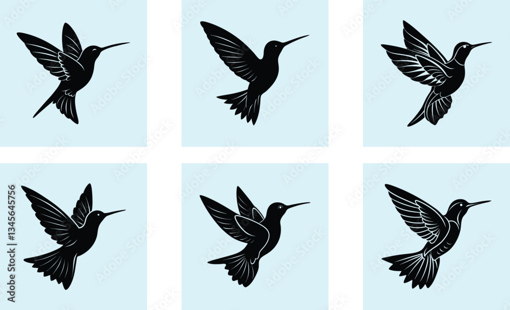 Obraz premium Hummingbird Silhouette vector
