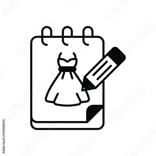 Fashion Sketch icon isolated on a white background. Vector illustration.