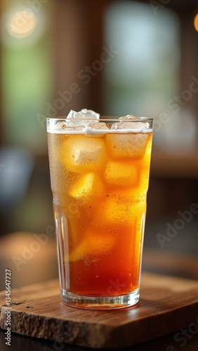 A refreshing glass of iced tea, served chilled and sweetened