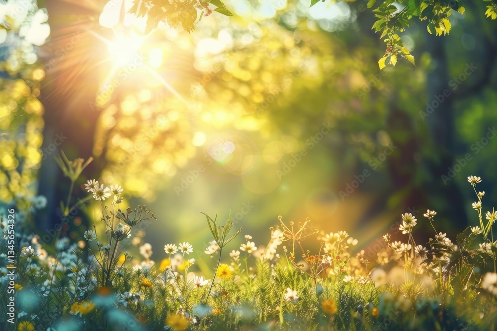High Quality Picture of Beautiful Forest in Spring with Bright Sun Shining Through the Trees High Quality Picture of Beautiful Forest in Spring with Bright Sun Shining Through the Trees