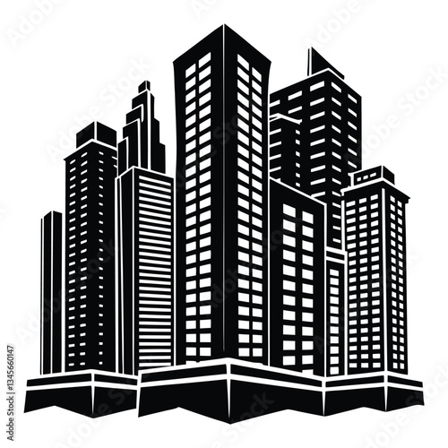 high rise buildings vector illustration.