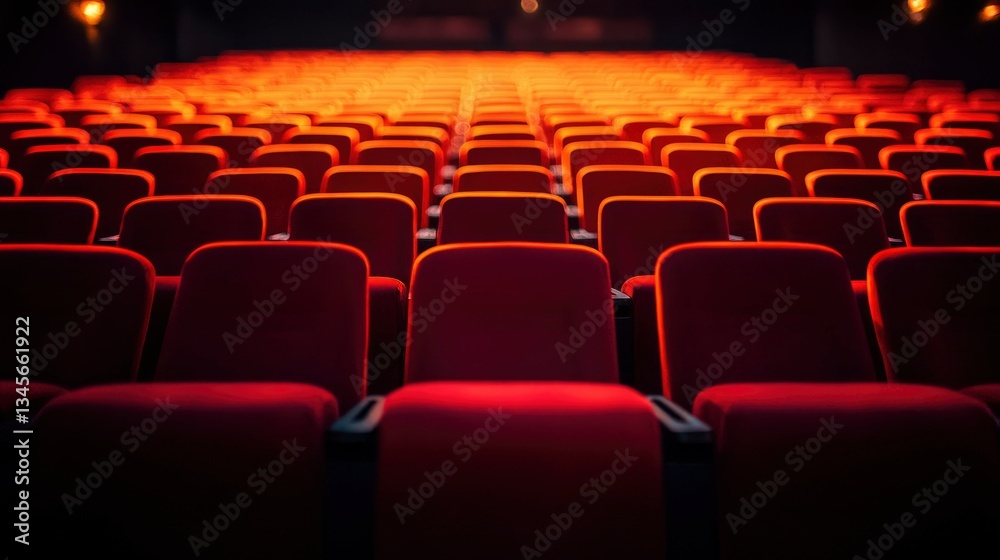 Empty Red Seats in a Theater Auditorium Empty Red Seats in a Theater Auditorium