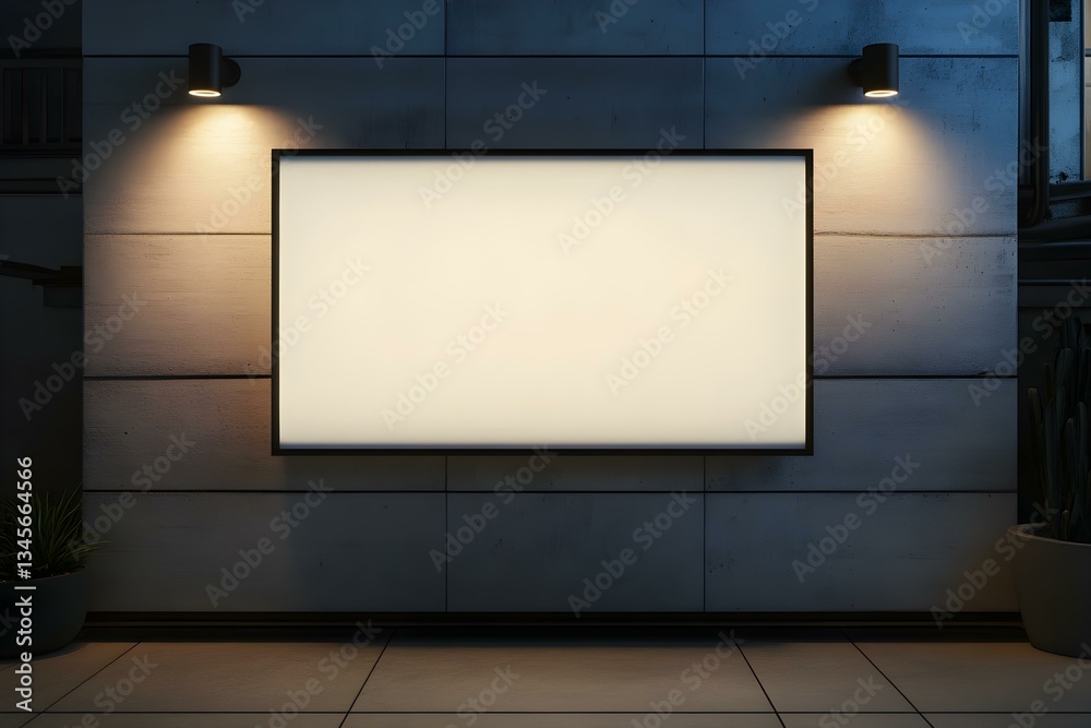 Blank TV Screen Mockup Mounted on a Simple Wall in Modern Interior Blank TV Screen Mockup Mounted on a Simple Wall in Modern Interior