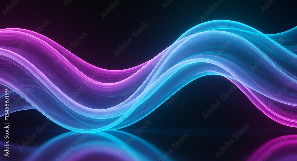 Abstract Glowing Wave Background with Vibrant Pink and Blue Neon Lights Abstract Glowing Wave Background with Vibrant Pink and Blue Neon Lights