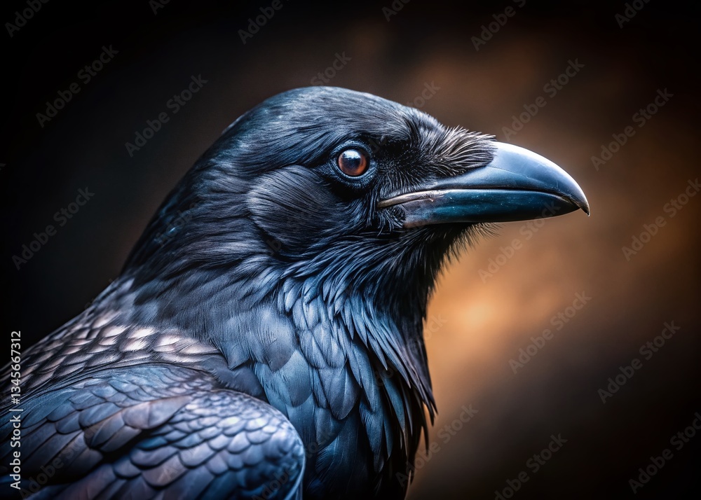 Majestic Crow Portrait: Close-up of a Black Crow Bird Majestic Crow Portrait: Close-up of a Black Crow Bird