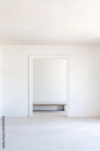 Minimalist room featuring a simple doorway and empty space for an open design concept