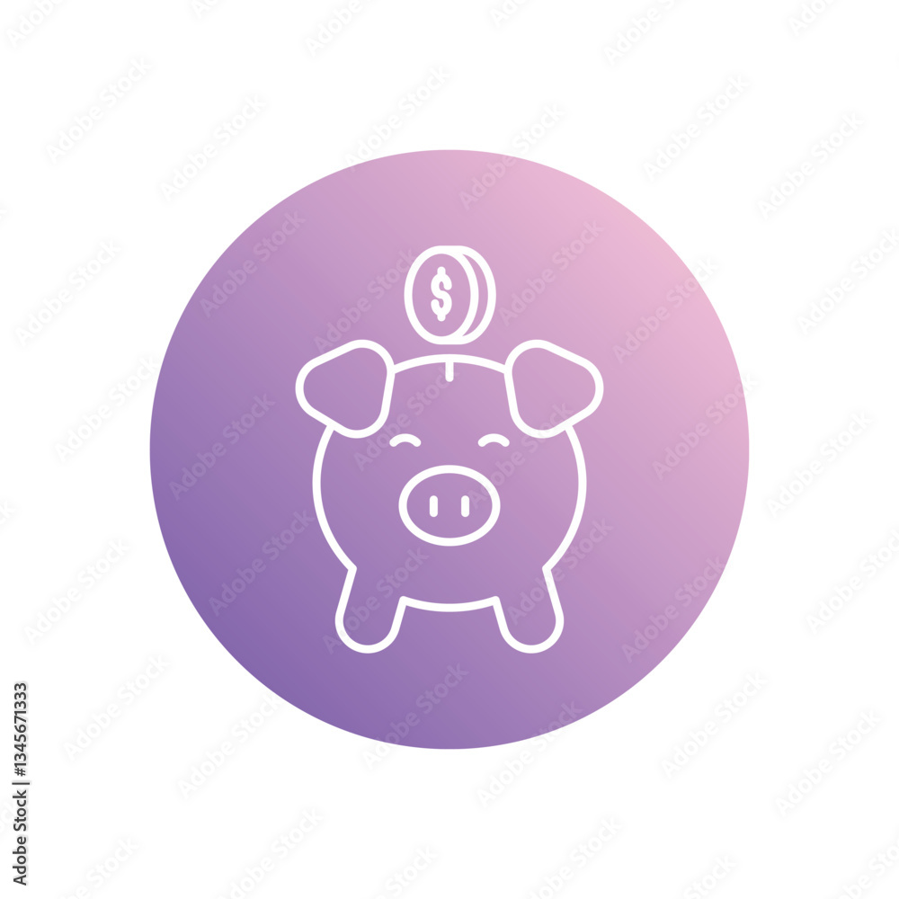 Piggy Bank icon isolated on a white background. Vector illustration. Piggy Bank icon isolated on a white background. Vector illustration.
