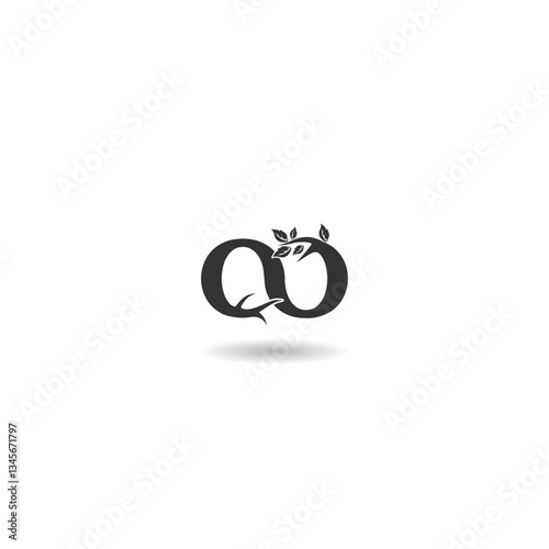  Letter OO infinity logo icon with shadow
