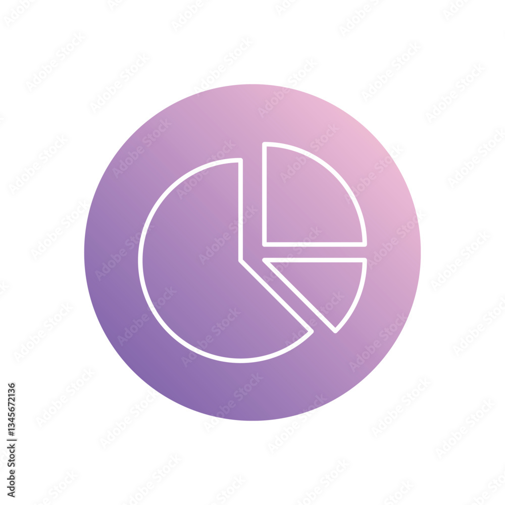 Pie Chart icon isolated on a white background. Vector illustration. Pie Chart icon isolated on a white background. Vector illustration.