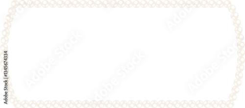 Coquette square text box pearl bead chain decorative illustration