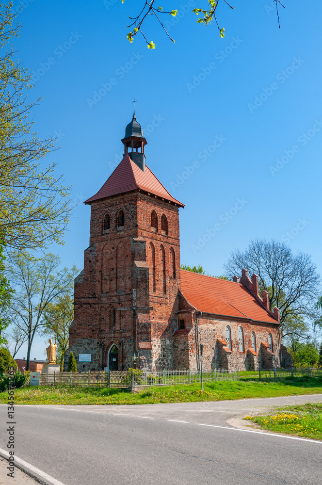 Gothic church of Christ the King in Trumieje, Pomeranian Voivodeship, Poland