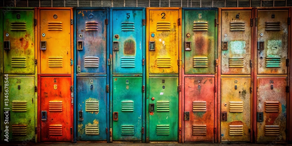 Metal Lockers Background with Copy Space - Perfect for School, Gym, or Office Themes Metal Lockers Background with Copy Space - Perfect for School, Gym, or Office Themes
