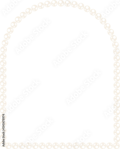 Coquette curved frame pearl bead chain