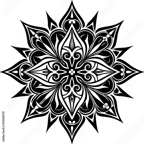 black and white abstract flower