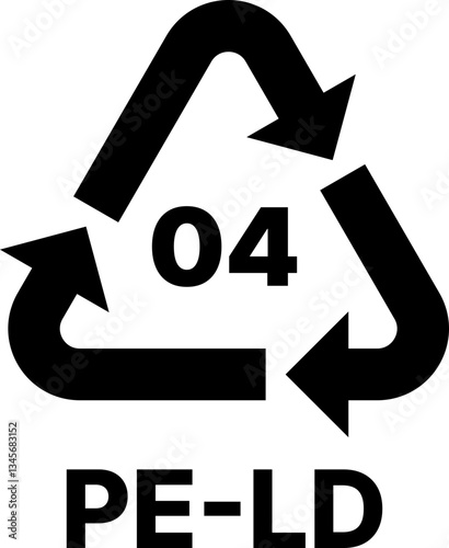 PE-LD plastic recycle sign icon