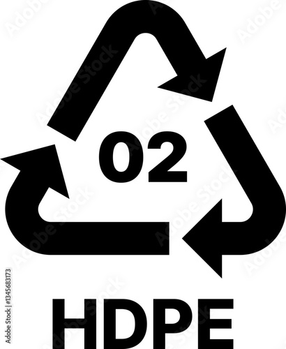 HDPE plastic recycle sign icon
