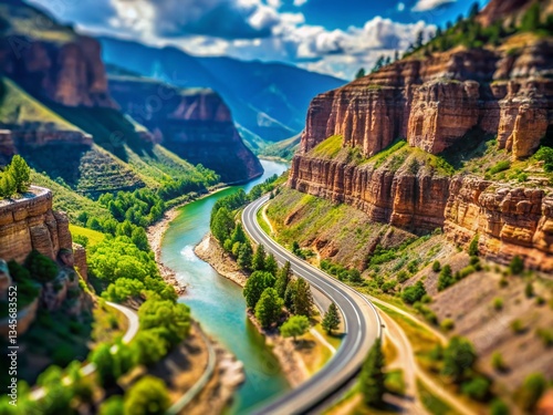 Miniature Glenwood Canyon, Colorado: Scenic Highway & River Valley photo