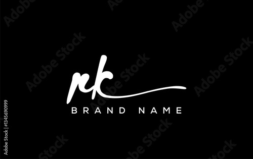 RK letter beauty handwriting vector logo.
