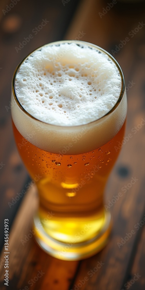 A refreshing golden liquid, poured into a glass A refreshing golden liquid, poured into a glass