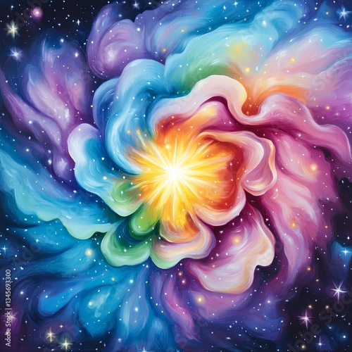 Radiant Pastel Cosmos with Vibrant Colors
