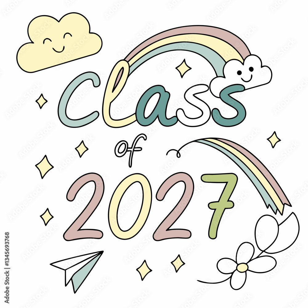 olorful Handwritten Class of 2027 Vector olorful Handwritten Class of 2027 Vector