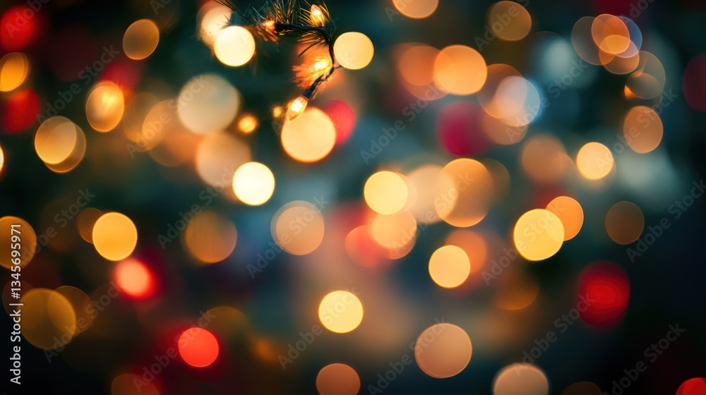 Fototapeta premium Festive holiday lights bokeh background