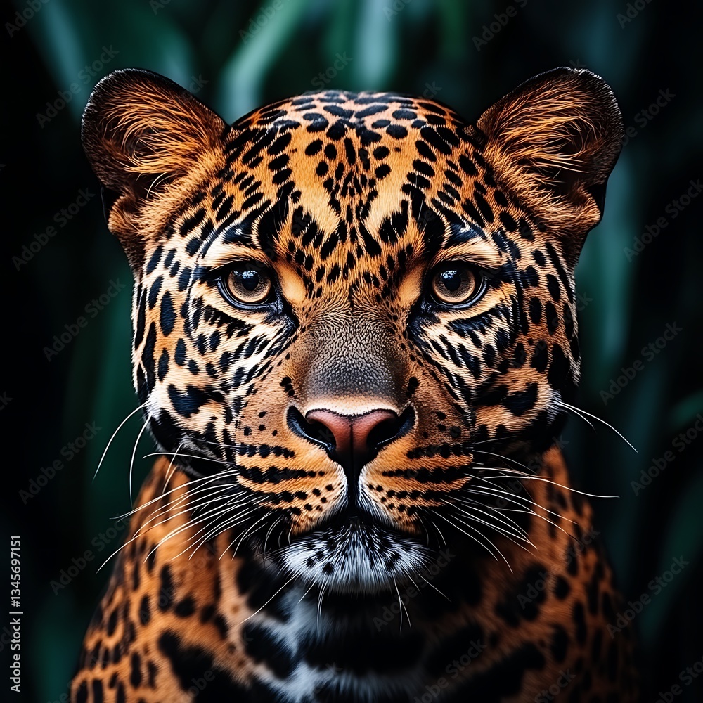 Fototapeta premium Majestic Leopard Portrait for Jungle Background.