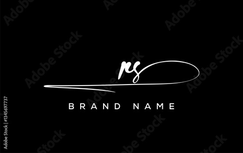 RS letter beauty handwriting vector logo.