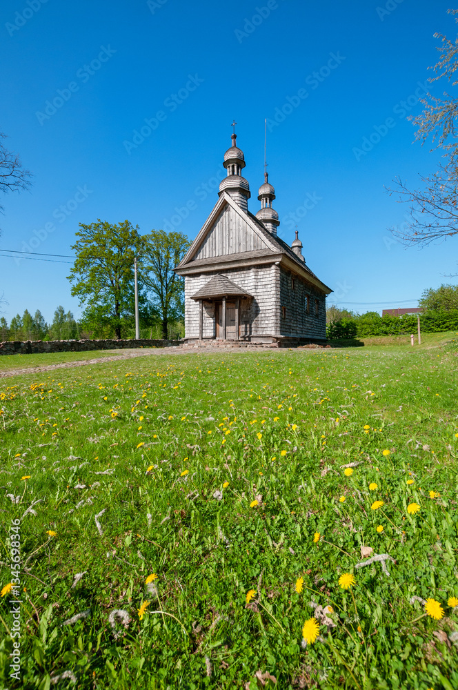 Wooden Greek Catholic Church of the Protection of the Most Holy Mother of God in Godkowo, Warmian-Masurian Voivodeship, Poland