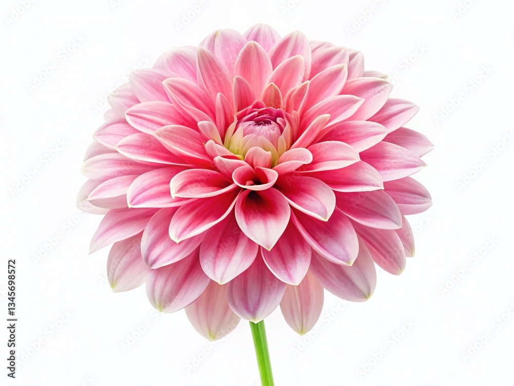 Fototapeta premium Minimalist Watercolor Flower PNG: Delicate Pink Blossom on White Background