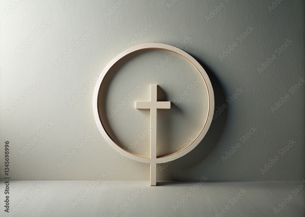 Naklejka premium Minimalist Woman Symbol: Simple Line Art Venus Symbol Stock Photo