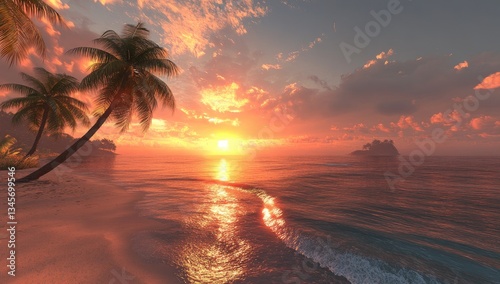 Tropical Sunset Beach Paradise