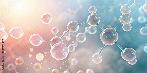 Plakat soap bubbles on a pink background