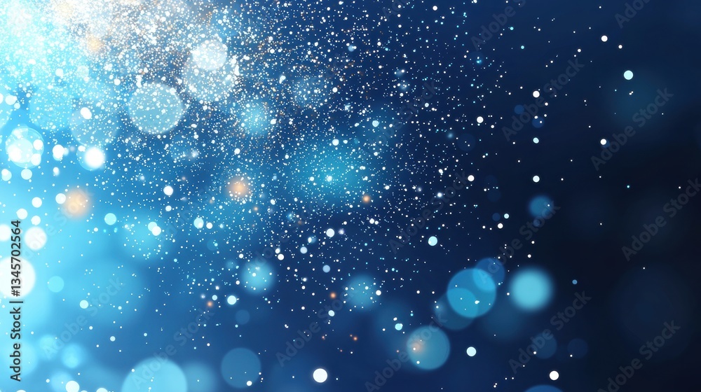 Fototapeta premium Blue Gradient Snowflake Backgrounds Vibrant blue gradient with glowing snowflakes, ideal for digital backgrounds.