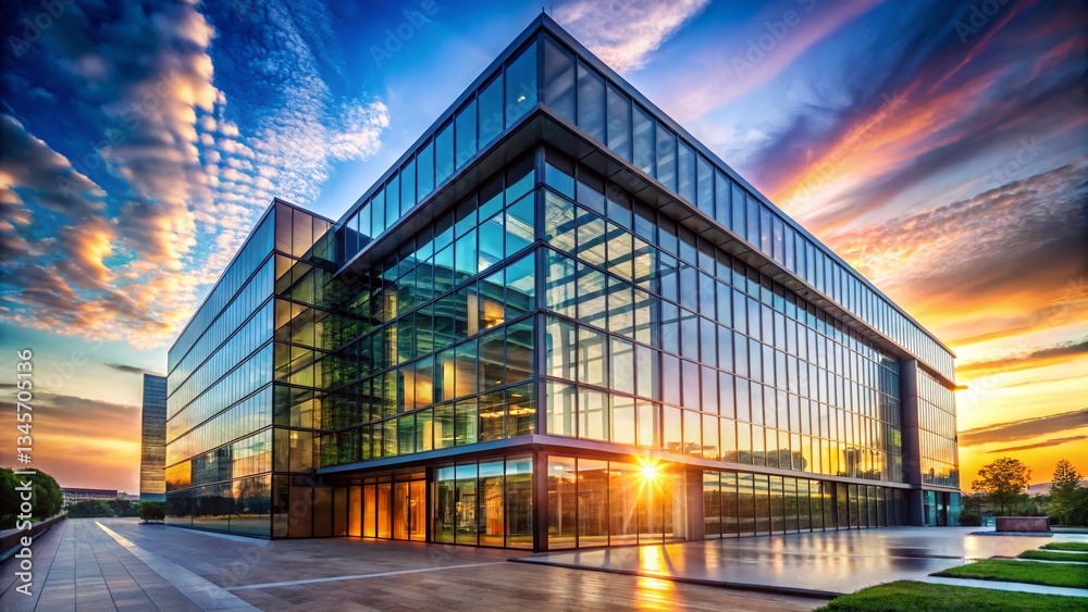 Fototapeta premium Modern Office Building Exterior - Corporate Headquarters Architecture Photography