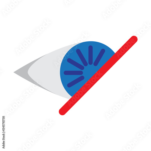 Hidden Eye Vector Flat Icon Design