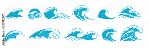 sea waves vactor design icon set 