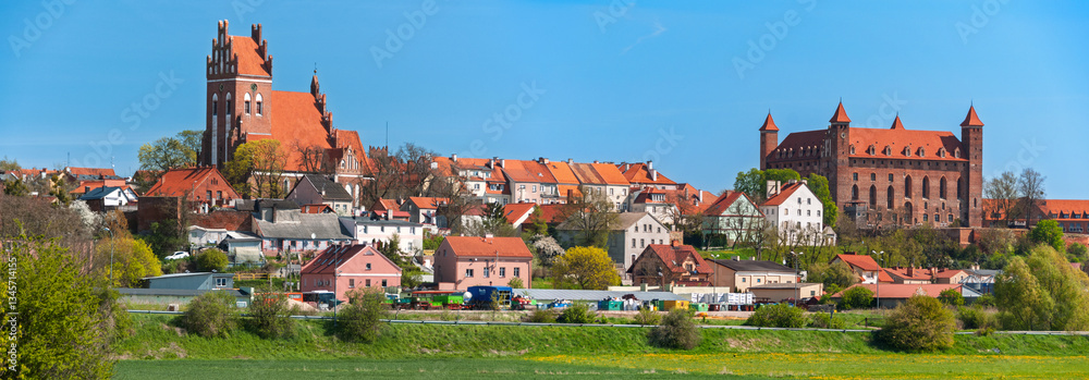 Gniew panorama with castle, one of the most recognizable landmarks in Pomerania, Pomeranian Voivodeship, Poland